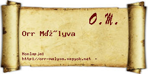 Orr Mályva névjegykártya